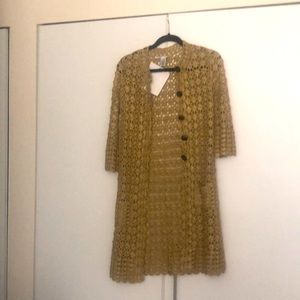 DVF Gold Crochet Long Jacket/Sweater